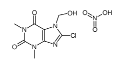 8-chloro-7-(hydroxymethyl)-1,3-dimethylpurine-2,6-dione,nitric acid Structure