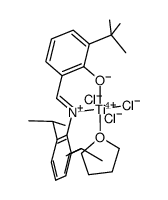 Ti(3-Bu(t)-2-(O)C6H3CH=N(2,6-Pr(i)2C6H3))Cl3(tetrahydrofuran)结构式