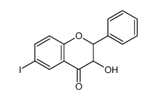 3-hydroxy-6-iodo-2-phenyl-2,3-dihydrochromen-4-one结构式