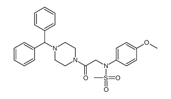 N-[2-(4-benzhydrylpiperazin-1-yl)-2-oxoethyl]-N-(4-methoxyphenyl)methanesulfonamide结构式