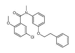 5-chloro-2-methoxy-N-methyl-N-[3-(2-phenylethoxy)phenyl]benzamide结构式