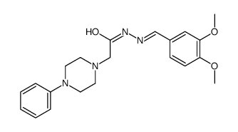 N-[(E)-(3,4-dimethoxyphenyl)methylideneamino]-2-(4-phenylpiperazin-1-yl)acetamide结构式