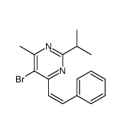 5-bromo-4-methyl-6-[(E)-2-phenylethenyl]-2-propan-2-ylpyrimidine Structure