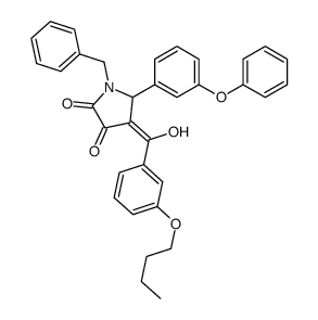 1-benzyl-4-[(3-butoxyphenyl)-hydroxymethylidene]-5-(3-phenoxyphenyl)pyrrolidine-2,3-dione Structure