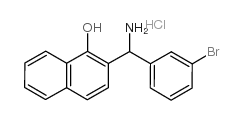 2-[amino-(3-bromophenyl)methyl]naphthalen-1-ol,hydrochloride Structure