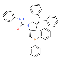 (2S,4S)-4-(二苯基膦基)-2-((二苯基膦基)甲基)-N-苯基吡咯烷-1-甲酰胺结构式