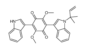 2-(1H-Indol-3-yl)-5-[1-(1,1-dimethyl-2-propenyl)-1H-indol-3-yl]-3,6-dimethoxy-2,5-cyclohexadiene-1,4-dione picture