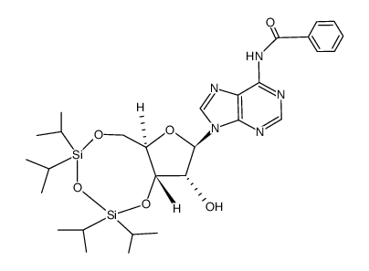 苯甲酰基-3',5'-O-[1,1,3,3-四异丙基-1,3-二硅氧烷二基]腺苷结构式