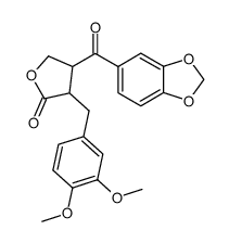 4-(benzo[d][1,3]dioxole-5-carbonyl)-3-(3,4-dimethoxybenzyl)dihydrofuran-2(3H)-one结构式