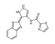 N-[3-(benzimidazol-2-ylidene)-1,2-dihydropyrazol-4-yl]-1,3-thiazole-2-carboxamide Structure