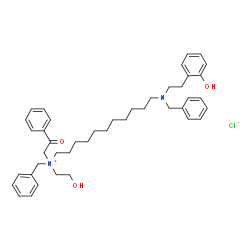 benzyl[11-[benzyl(2-hydroxyphenethyl)amino]undecyl](2-hydroxyethyl)phenacylammonium chloride Structure