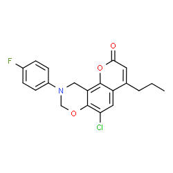 6-chloro-9-(4-fluorophenyl)-4-propyl-8,10-dihydropyrano[2,3-f][1,3]benzoxazin-2-one结构式
