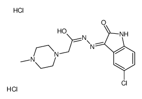 1-Piperazineacetic acid, 4-methyl-, (5-chloro-2-oxo-3-indolinylidene)h ydrazide, dihydrochloride, hydrate, (Z)- structure