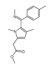 (1,4-Dimethyl-5-{[(E)-methylimino]-p-tolyl-methyl}-1H-pyrrol-2-yl)-acetic acid methyl ester结构式