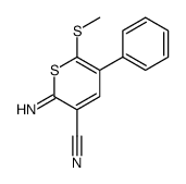 2-imino-6-methylsulfanyl-5-phenylthiopyran-3-carbonitrile结构式