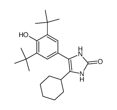4-Cyclohexyl-5-(3,5-di-tert-butyl-4-hydroxy-phenyl)-1,3-dihydro-imidazol-2-one结构式