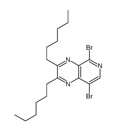 5,8-dibromo-2,3-dihexylpyrido[3,4-b]pyrazine结构式