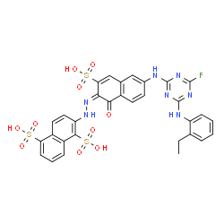 2-[[6-[[4-(ethylphenylamino)-6-fluoro-1,3,5-triazin-2-yl]amino]-1-hydroxy-3-sulpho-2-naphthyl]azo]naphthalene-1,5-disulphonic acid Structure