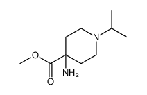 4-Piperidinecarboxylic acid, 4-amino-1-(1-methylethyl)-, methyl ester结构式