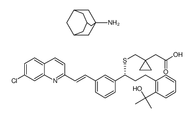 (1-[(1(R)-(3-((E)-2-(7-chloroquinolin-2-yl)ethenyl)phenyl)-3-(2-(1-tetrahydropyran-2-yloxy-1-methylethyl)phenyl)propyl)thiomethyl]cyclopropyl)acetic acid adamantylamine salt结构式