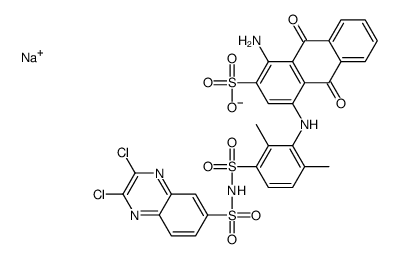 sodium 1-amino-4-[3-[[(2,3-dichloro-6-quinoxalinyl)sulphonyl]sulphamoyl]-2,6-dimethylphenyl]amino-9,10-dihydro-9,10-dioxoanthracene-2-sulphonate structure