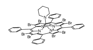 [Co(piperidine)(β-octabromo-meso-tetraphenylporphyrinate)] Structure