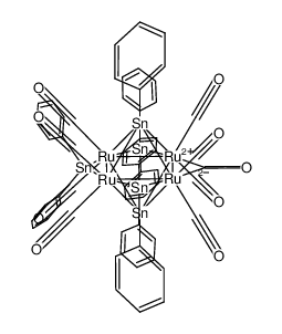 Ru4(μ4-SnPh)2(μ-SnPh2)3(μ-CO)(CO)8 Structure