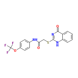 acetamide, 2-[(3,4-dihydro-4-oxo-2-quinazolinyl)thio]-N-[4-(trifluoromethoxy)phenyl]-结构式
