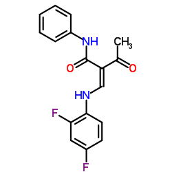 (2Z)-2-{[(2,4-Difluorophenyl)amino]methylene}-3-oxo-N-phenylbutanamide结构式