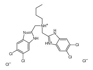 butyl-[(5,6-dichloro-1H-benzimidazol-3-ium-2-yl)methyl]-[(5,6-dichloro-1H-benzimidazol-2-yl)methyl]azanium,dichloride Structure