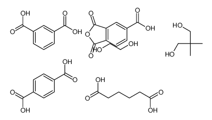 benzene-1,3-dicarboxylic acid,2,2-dimethylpropane-1,3-diol,1,3-dioxo-2-benzofuran-5-carboxylic acid,ethane-1,2-diol,hexanedioic acid,terephthalic acid结构式