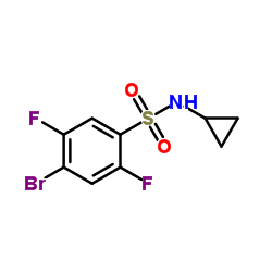 4-Bromo-N-cyclopropyl-2,5-difluorobenzenesulfonamide结构式