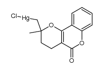 2-(chloromercurymethyl)-2-methyl-3,4-dihydro-2H,5H-pyrano[3,2-c][1]benzopyran-5-one结构式