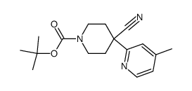 tert-butyl 4-cyano-4-(4-methylpyridin-2- yl)piperidine-1-carboxylate结构式