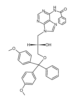 3'-O-Bis(p-methoxyphenyl)phenylmethyl-9-(S)-(2,3-dihydroxypropyl)-N6-benzoyladenine Structure