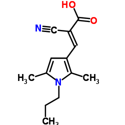 (2E)-2-Cyano-3-(2,5-dimethyl-1-propyl-1H-pyrrol-3-yl)acrylic acid结构式