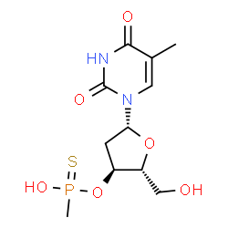 thymidine 3'-O-(methanephosphonothioate) Structure