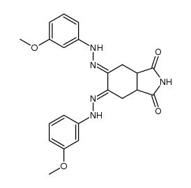 (5E,6E)-5,6-bis(2-(3-methoxyphenyl)hydrazono)hexahydro-1H-isoindole-1,3(2H)-dione结构式