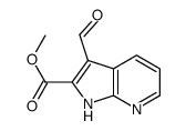 1H-Pyrrolo[2,3-b]pyridine-2-carboxylic acid, 3-formyl-, Methyl ester Structure