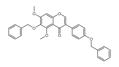 6-benzyloxy-3-(4-benzyloxy-phenyl)-5,7-dimethoxy-chromen-4-one结构式