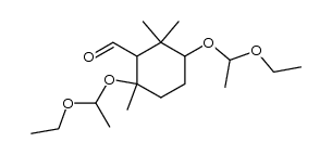 3,6-Bis(1'-ethoxyethoxy)-2,2,6-trimethylcyclohexan-1-carbaldehyd Structure