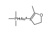 (2-methyl-4,5-dihydrofuran-3-yl)(trimethyl-5-phosphanyl)gold结构式