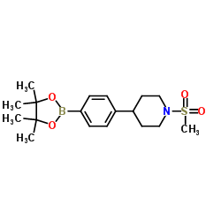 1-(Methylsulfonyl)-4-(4-(4,4,5,5-tetramethyl-1,3,2-dioxaborolan-2-yl)phenyl)piperidine structure