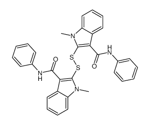 2,2-dithiobis(1-methyl-N-phenyl-1H-indole-3-carboxamide) structure