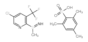 5-chloro-2-(methylsulfinoimidoyl)-3-(trifluoromethyl)pyridine 2,4,6-trimethylbenzenesulfonate structure