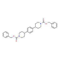 dibenzyl 4,4'-(1,4-phenylene)dipiperidine-1-carboxylate structure