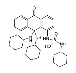 9,9-di(cyclohexylamino)-1-cyclohexylaminohydroxyphosphorylamino-10-anthrone结构式