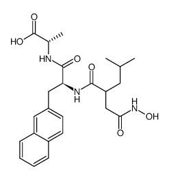 N-{D,L-2-(hydroxyaminocarbonyl)methyl-4-methylpentanoyl}-L-3-(2'-naphthyl)alanyl-L-alanine结构式