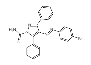 1H-Pyrazole-1-carbothioamide,4-[2-(4-bromophenyl)diazenyl]-3,5-diphenyl-结构式