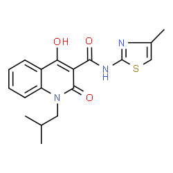 4-hydroxy-1-(2-methylpropyl)-N-(4-methyl-1,3-thiazol-2-yl)-2-oxo-1,2-dihydroquinoline-3-carboxamide Structure